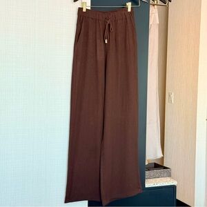 NWT ZARA COTTON GAUZE WIDE LEG PANTS